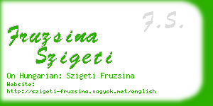 fruzsina szigeti business card